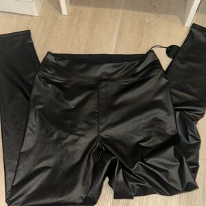 Offline Black Faux Leather Leggings